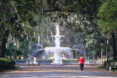 Fountains are just a few of the interesting sights in Savannah’s 21 squares.