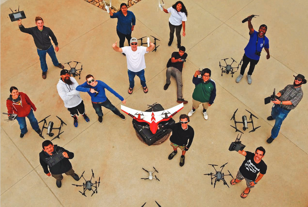 students with drones