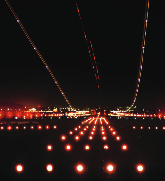 night time landing lights