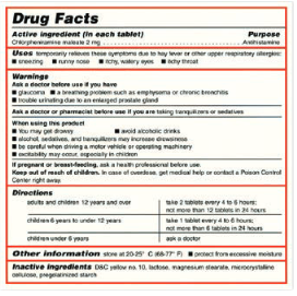 medication label