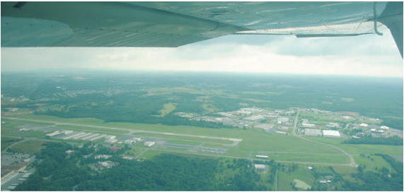 aerial view of runway